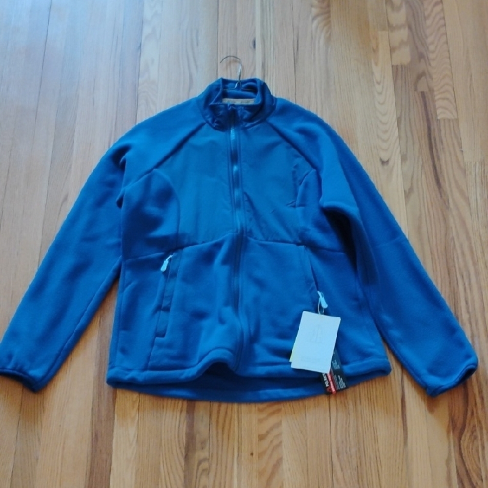 Warm Blue Utility Jacket with Stand-Up Collar